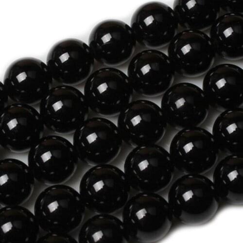 4/6/8mm Natural Black Spinels Stone Beads Round Loose DIY Beads For Jewelry Making Beads Accessories15'' Men Gift