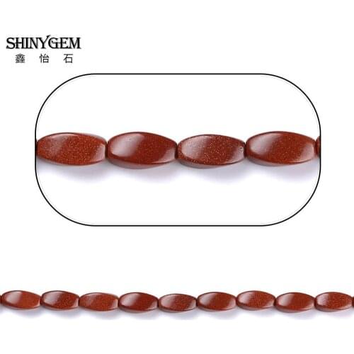 ShinyGem 8*16mm Twisted Rectangle Gold Sand Stone Beads For Fashion DIY Jewelry Making Wholesale Polishing Loose Beads 10pcs/Lot