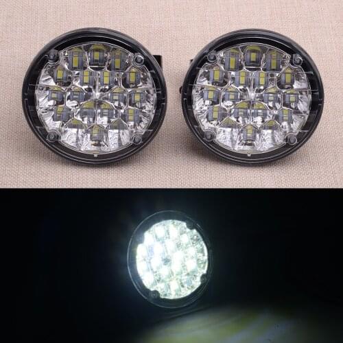 CITALL 2pcs 18 LED Round DRL Driving Daytime Running Fog Light Day Work Lamp for 12V