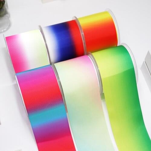 DIY Cartoon Gradient Color Printed Grosgrain Ribbon For Craft Supplies Sewing Accessories 5 Yards. 25741
