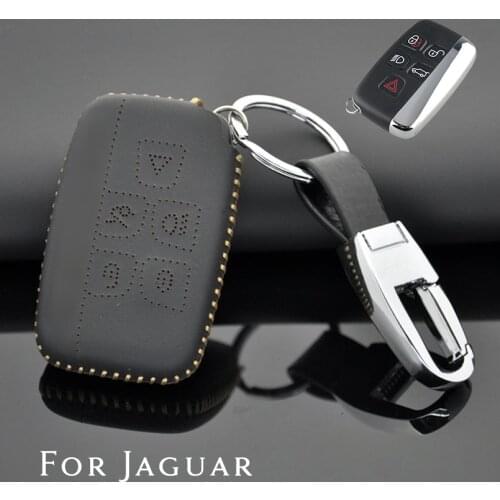 For Jaguar XF XK XKR 2007-2012 XJ XE F-Pace - KOBJTF10A Top Layer Leather Smart Remote Car Key Case Accessories Shell Cover Skin