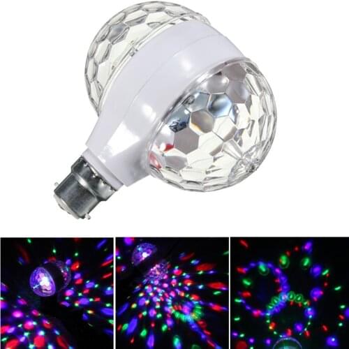 Double-headed LED Ball Stage Light AC85-265V B22 3W Light RGB Light Rotating for KTV Party Stage Lighting Effect Lamp
