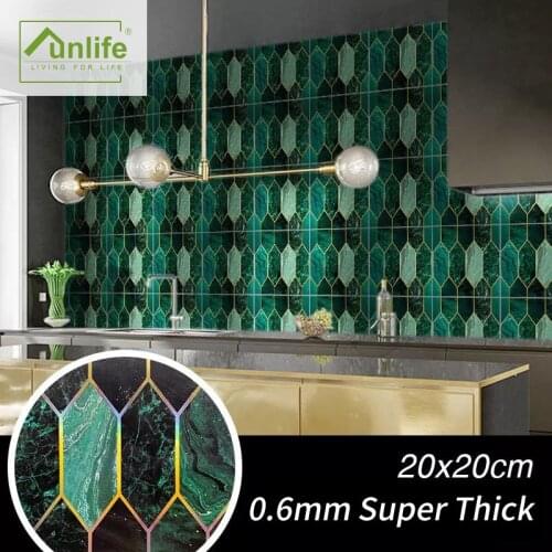 Funlife® Tile sticker Removable Peel & Stick Self-Adhesive Wallpaper Decorative Easy to Clean Wall sticker DIY Wall Floor PVC