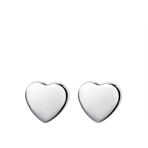 Hot Sale 100% 925 Sterling Silver colorCute Small Hearts Stud Earrings For Women Fashion Round Luxury Lightning Fine Jewelry