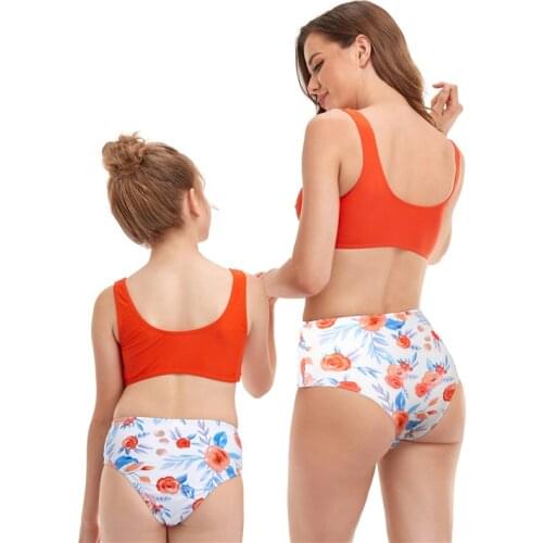 Family Clothing Sets Mother Kids Daughter Womens Swimsuit Mommy And Me Summer Matching Look Swimwear 8 Years Girl Outfit