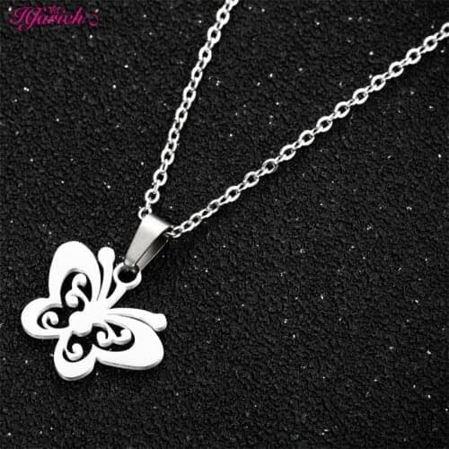 Hfarich Fashion Choker Necklace Lovely Gold Silver Color Plated Butterfly Necklace for Women Romantic Birthday Gift Jewelry