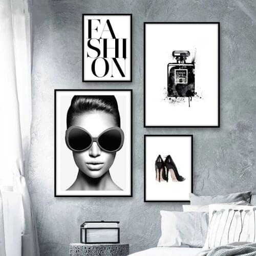 High Heels Perfume Fashion Poster Vintage Canvas Art Print Women Modern Wall Art Pictures Canvas Painting For Living Room Decor