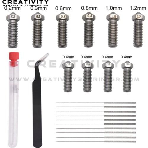 Sidewinder X1 3d printer Nozzle cleaning kit and Volcano Nozzle for 1.75mm cleaning needle Anti-static Tweezers Set