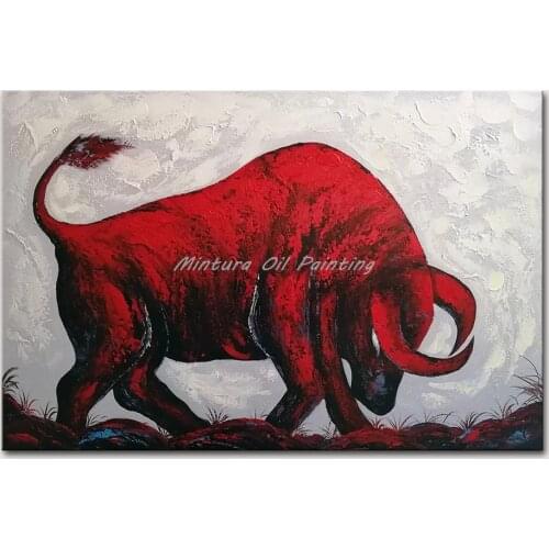 Mintura Wall Picture for Living Room Oil Paintings on Canvas Hand Painted Cattle in Different Forms Home Decor Wall Art No Frame