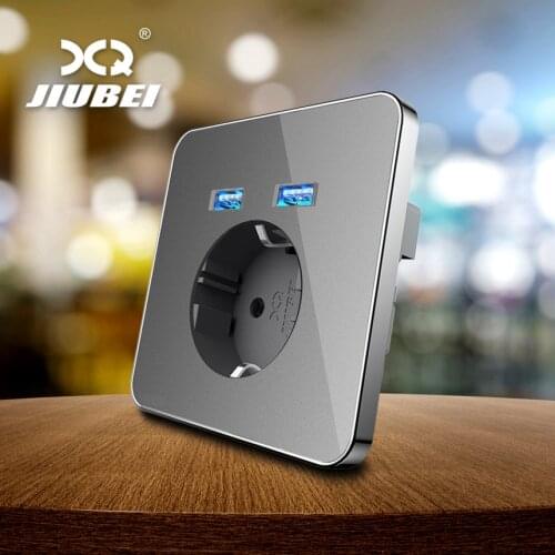 Jiubei Smart Home 2A Dual USB Port Wall Charger Adapter Charging Socket With usb Wall Adapter EU Plug Socket Power Outlet