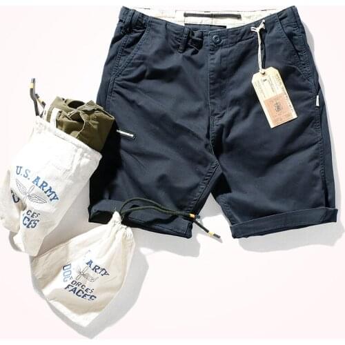 2021 Summer New America Style Woven Elastic Shorts Mens Fashion Retro Pure Cotton Washed Old Business Casual Knee Length Pants