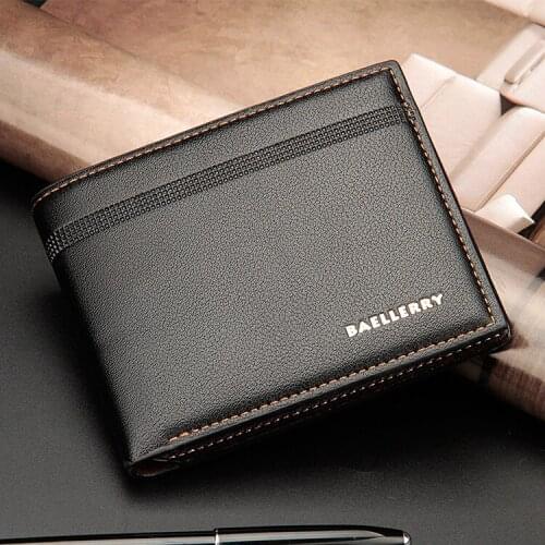 Wholesale Baellerry Luxury Leather Vintage Men Wallets Coin Money Small Male Credit Card Holder Wallet 200PCS/lot
