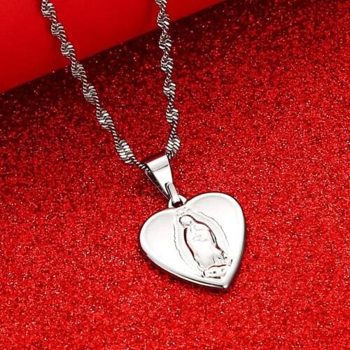 Virgin Mary Pendant Necklaces Mary Necklace Chain Catholic Church Jewelry Religion Gift