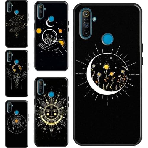 Sun Flowers Cat Snake Moon For Realme 8 Pro 6 7 Q3 Pro GT Neo C15 C3 C21 C11 Phone Case For OnePlus 9 Pro 8 7T 8T 9R