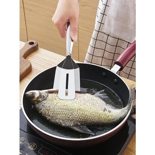 Utility Tools Kitchen Supplies Stainless Steel Frying Spatula Clip Gadgets Pancakes Fried Fish Pizza Steak Turning