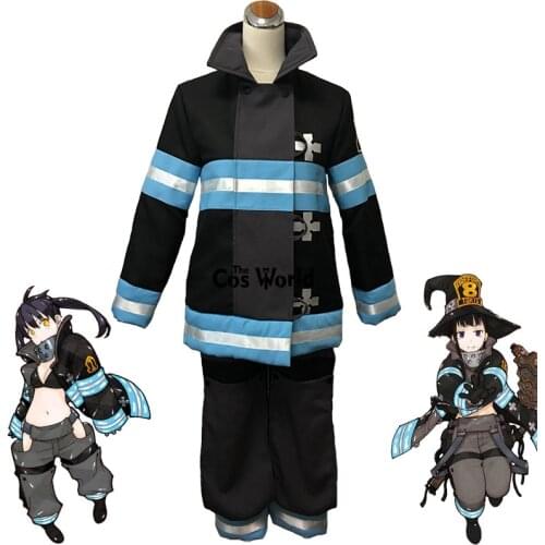Fire Force Enen no Shouboutai Tamaki Kotatsu Shinra Kusakabe Takehisa Hinawa Firefighter Uniform Anime Cosplay Costumes