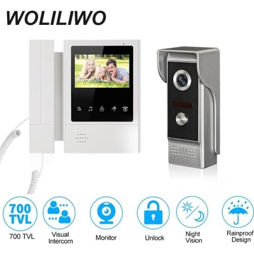 Wired Video Doorphone 4.3Inch TFT-LCD Color Indoor Unit Video Doorbell System IR COMS Night Vision Outdoor Camera For Home