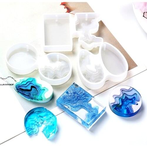 Transparent Silicone Mould Dried Flower Resin Decorative Craft DIY Splice Island Mountain Mold Epoxy Resin Molds For Jewelry