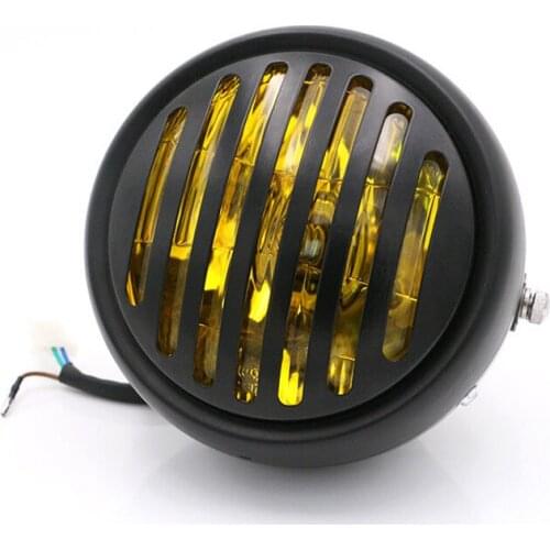 Grill Retro Side Mount Amber Headlight Lamp For Dyna Shadow Rebel Suzuki Bandit