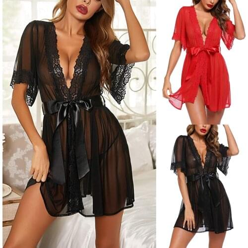 Sexy Lingerie Women Robe Dress Erotic Porn Babydoll Nightdress Nightgown Sleepwear European Clothing Sexy Babydolls Plus size