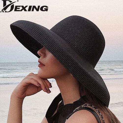 Wind Retro Beach Straw Hat Female Summer Seaside Big Brim Sun Protection Sun Shade Travel Vacation Leisure Wild Big Brim Hat