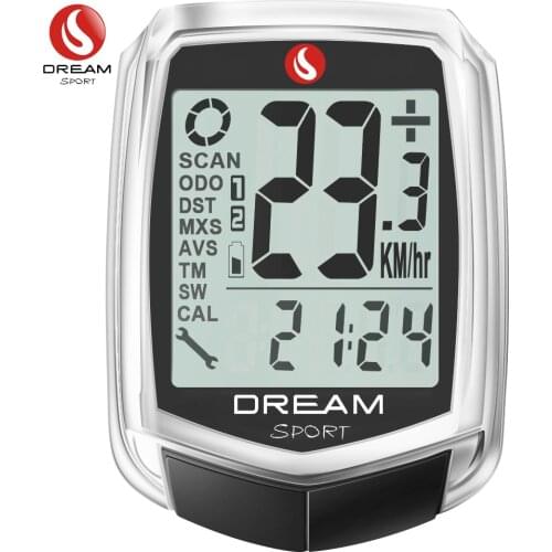 DREAM SPORT Bicycle Speedometer Odometer 22-Function Wired Bike Computer BMI Fitness Calorie and Body Fat Burnt DCY022