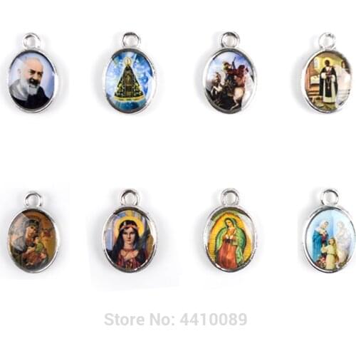 St Pio Our Lady of Guadalupe Catholic Small Pendant For Adult Bracelet