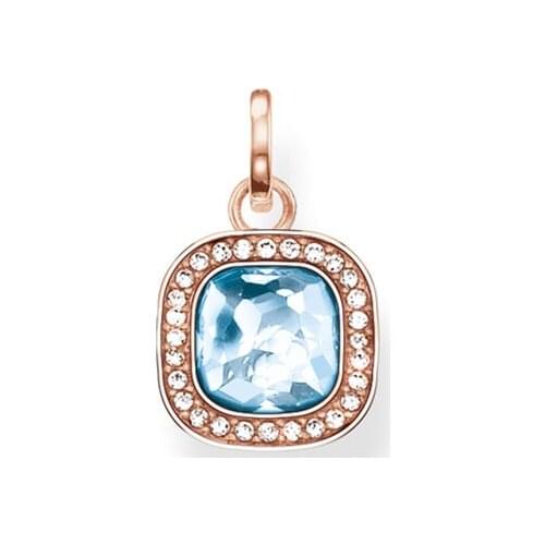 ThomasPT1519 Pendant Rose Blue Stone Pendant Euro-American style GLAM And Good Jewelry In Ts925 925 Sterling silver