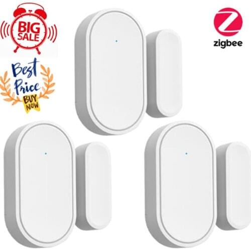 Zigbee Smart WiFi Door Sensor Door Open / Closed Detectors WiFi App Notification Alert/Sound Security Alarm With Alexa Google