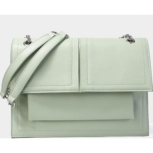 Large Capacity Flap Bag for Women Quality Splite Leather Macaron Green Chain Flaps Luxury Designer Purses and Handbags Channels