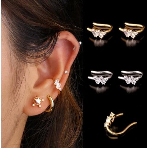 1Pc Stainless Steel Geometric Cz Ear Piercing Jewelry Adjustable Earcuff Without Piercing Conch Cuff Earrings Jewelry
