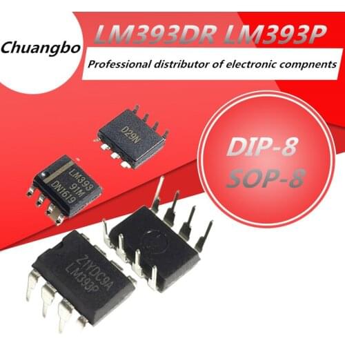 10pcs/lot LM393 LM393P DIP-8 LM393DR SOP-8 Amplifiers IC spot