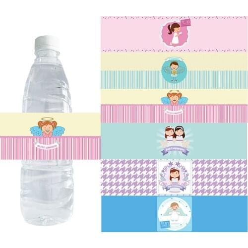 10pcs, Church Water Bottle Sticker Labels Baby First Communion Girls Boys Bible Religious Labels Baby Shower Party Wedding Event