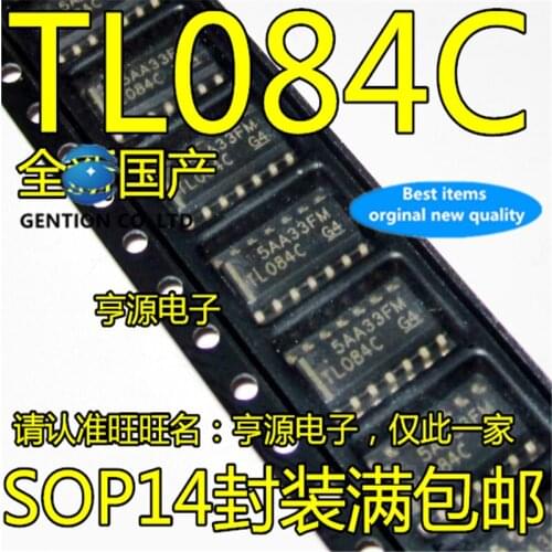 100Pcs TL084 TL084C TL084CDT TL084CDR SOP14 Operational amplifier in stock 100% new and original