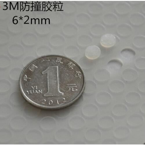 1080 PCS 6mm x 2mm translucent anti slip silicone rubber bumper damper shock absorber 3M self-adhesive Silica gel feet pads