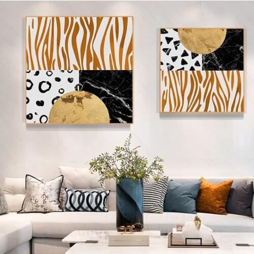 Mid Century Abstract Geometric Marble Canvas Prints Modern Wall Art Paintings Posters Decorative for Living Room Home Decor