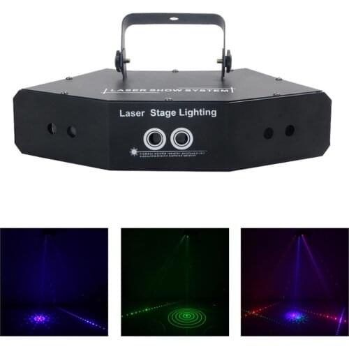 AUCD 6 Lens 25 Big Patterns 8CH DMX RGB Laser Projector Lighting Home Party Holiday Xmas Disco Bar Beam DJ Show Stage Light C-X6