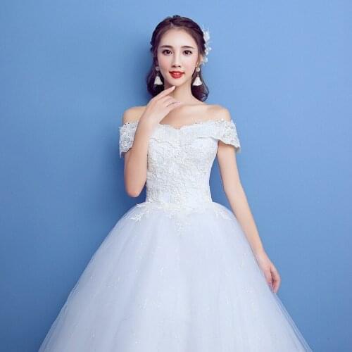 White Wedding Dress One-shoulder Slim-fit Plus Size Bridal Wedding Gown Dress with Tutu Skirt Eveing Dress A264