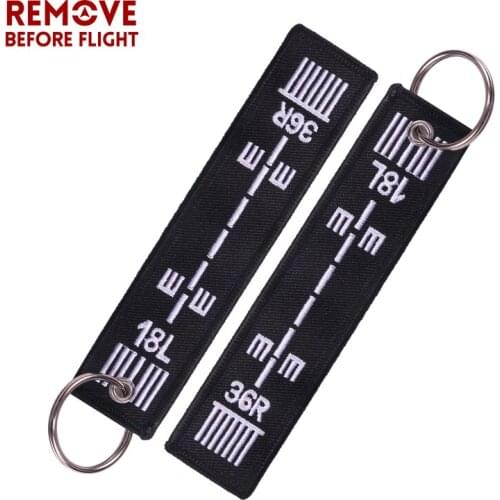 20 PCS/LOT Wholesale Fashion Key Chains for Aviation Embroidery Aircraft Runway Key Ring Remove Before Flight Chain Keychains