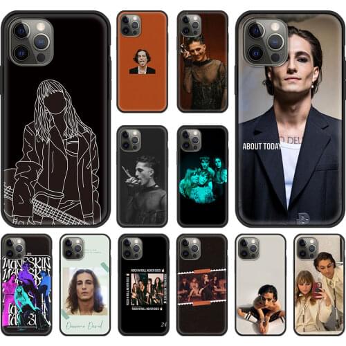Maneskin D-Damiano David Phone Case Bag For iPhone 11 12 Pro XS Max 8 7 Plus X XR Silicone Soft TPU Black Shell Back Cover Coque