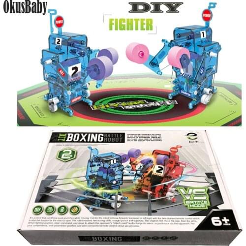 DIY Assembled RC Robot Action Boxing Battle Toy Combat Robot Remote Control Battle Robot Educational Toy For Boy Christmas Gifts