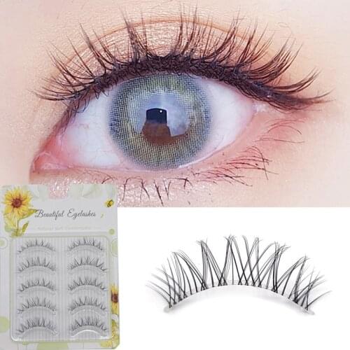 ICYCHEER 10 Pairs Long Natural Soft Cross False Eyelashes Makeup Lashes Suitable for Daily Life Black Fake Eyelashes
