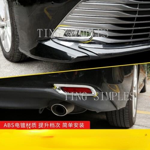 For Toyota Camry L/LE/XLE Hybrid Bright 2018 2019 2020 abs Chrome Rear Bumper Reflector Fog Light Cover Surrounds Trims