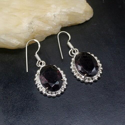 Gemstonefactory Big Promotion Unique 925 Silver Fancy Purple Amethyst Hot Women Ladies Gifts Dangle Drop Earrings 20211886