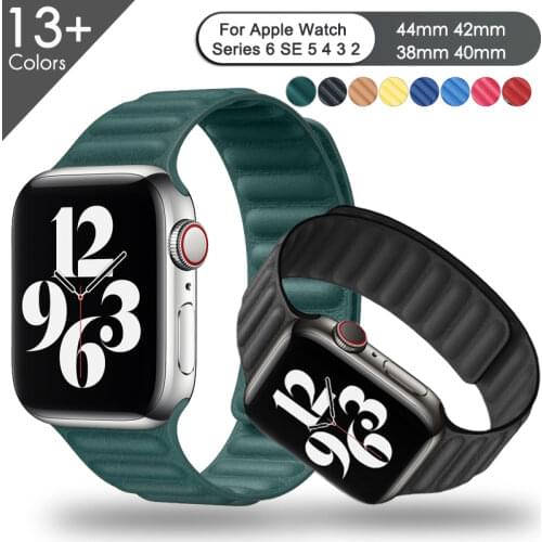 Megnectic Bracelet Loop Leather Strap For Apple Watch Band 6/SE Watchband Belt For iwatch Series 6 5 40mm 44mm Replacement Band