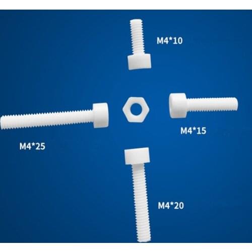 M4 * 25 Alumina inner hexagon Ceramic Screws / 95% Alumina Ceramic Screws / Antioxidant Bolts / High Temperature Screws