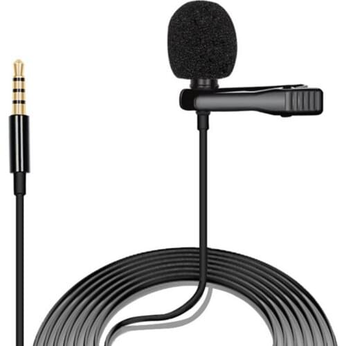New Arrival 3.5mm Clip on Lapel Mini Lavalier Microphone for Mobile Phone PC Recording External Speaker Mic with Foam Cover