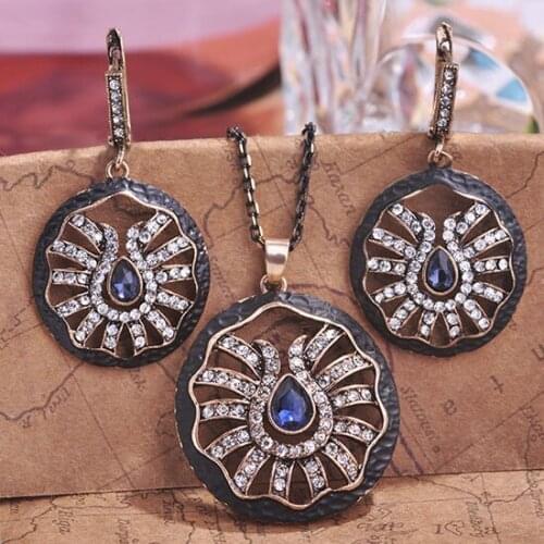 New Arrival Fashion Womans Esamlte Enamel Turkish Necklaces Earrings Jewelry sets Romantic Masculino Bijoux Indian Jewelry Vaz