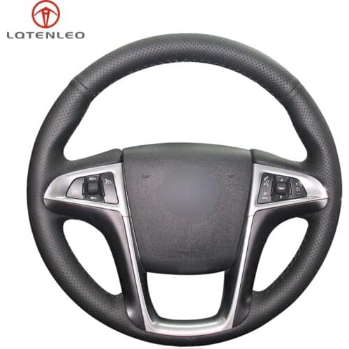 LQTENLEO Black Artificial Leather Steering Wheel Cover For Buick Lacrosse 2010-2013 Regal 2011-2013 Chevrolet Equinox 2010-2016