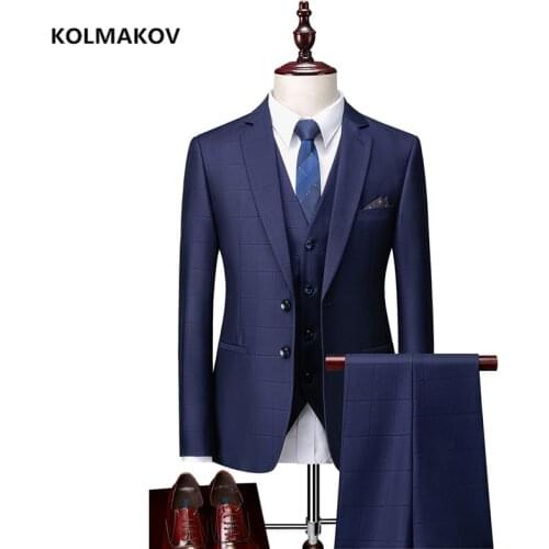Jacket + Vest + Pants )2021 new arrival suit high quality slim Fit Business Suit, mens wedding dress suits,Three Piece M-5XL